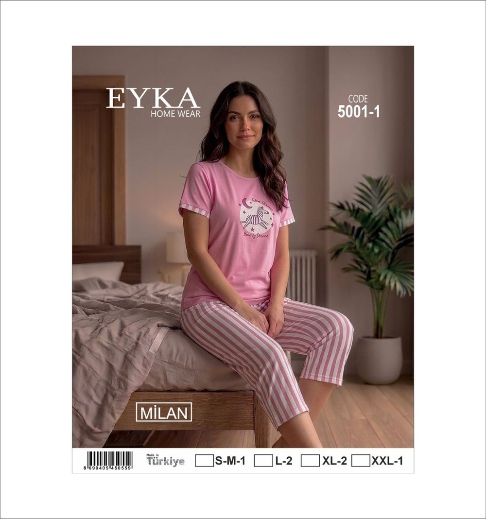 Eyka 5001 Yarım Kollu Pijama Takımı KOD 3