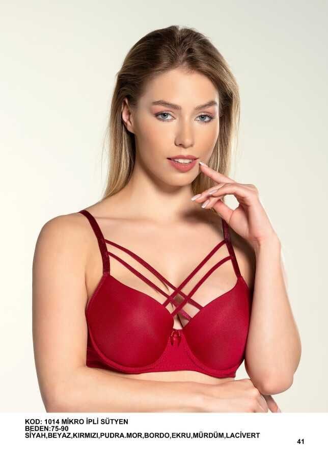Liza 1014 İçi Boş Silikonlu Çapraz Sütyen KİREMİT