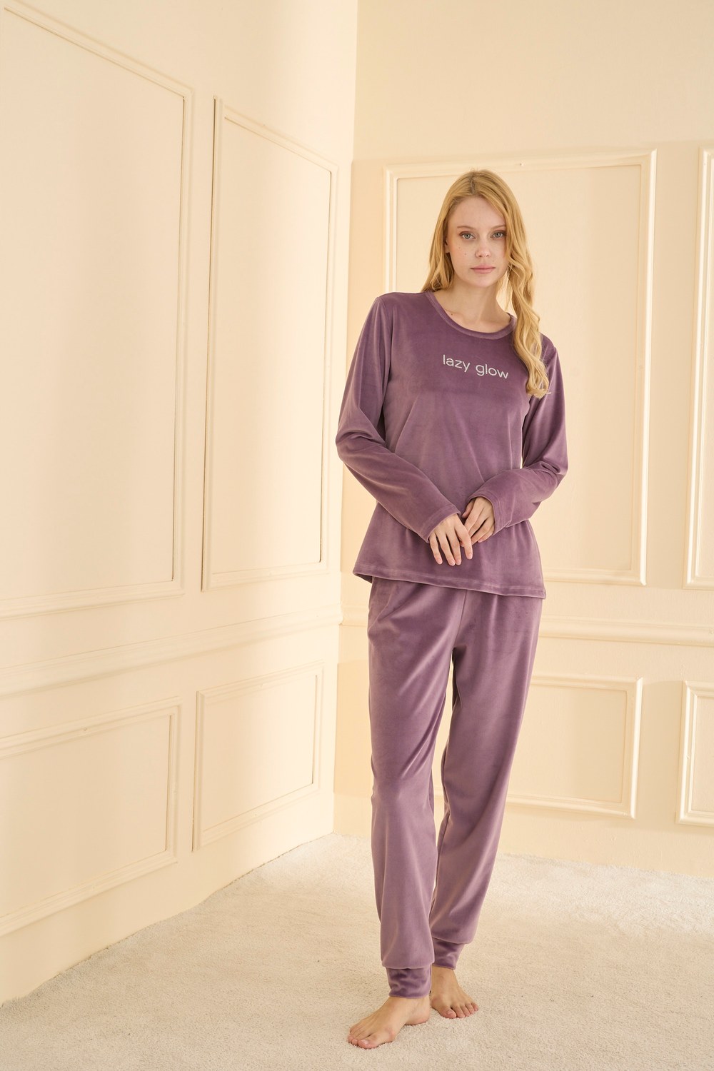 Mihra Fıransız Kadife Pijama Takımı 13165 + KOYU YEŞİL