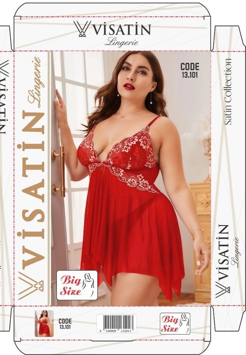 Visatin Saten Tül Fantazi Battal Tunik KOD-4