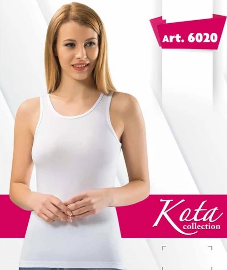Kota 6020 Düz Kalın Askılı Kadın Atlet BEYAZ