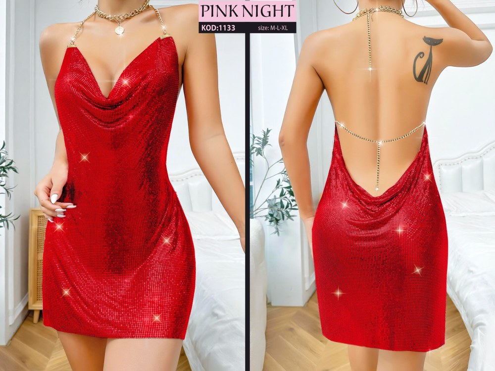 Pink Nıght Simli Fantazi Takım + KOD-6