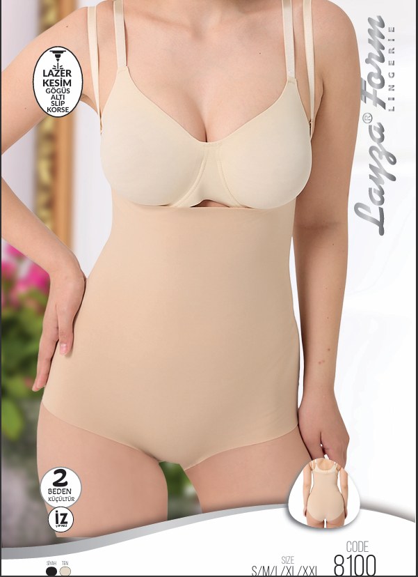 Layza 8100 Lazer Göğüs Altı Silip Korse+ SİYAH