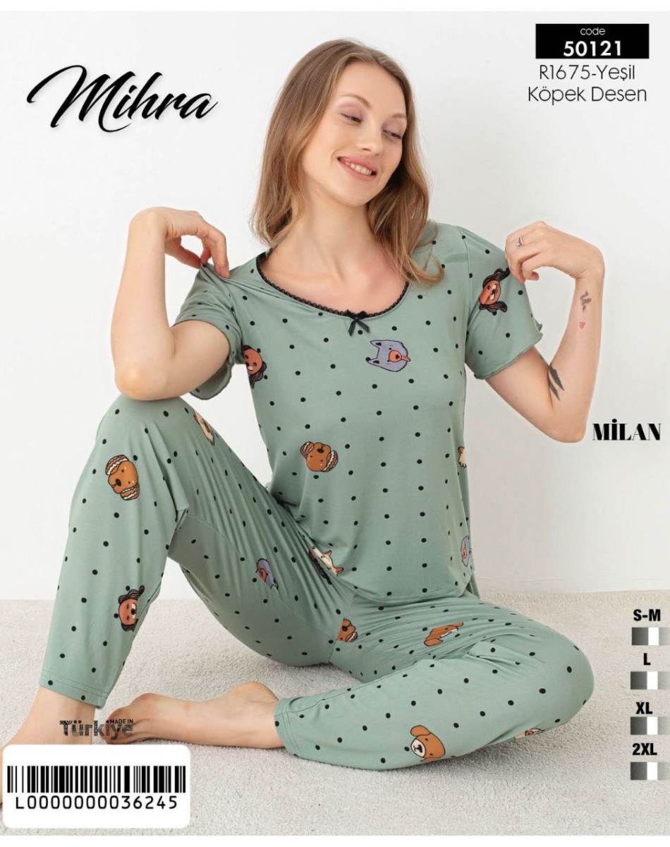 Mihra 50121 Milan Kısa Kollu Bayan Pijama Takım KOD-4