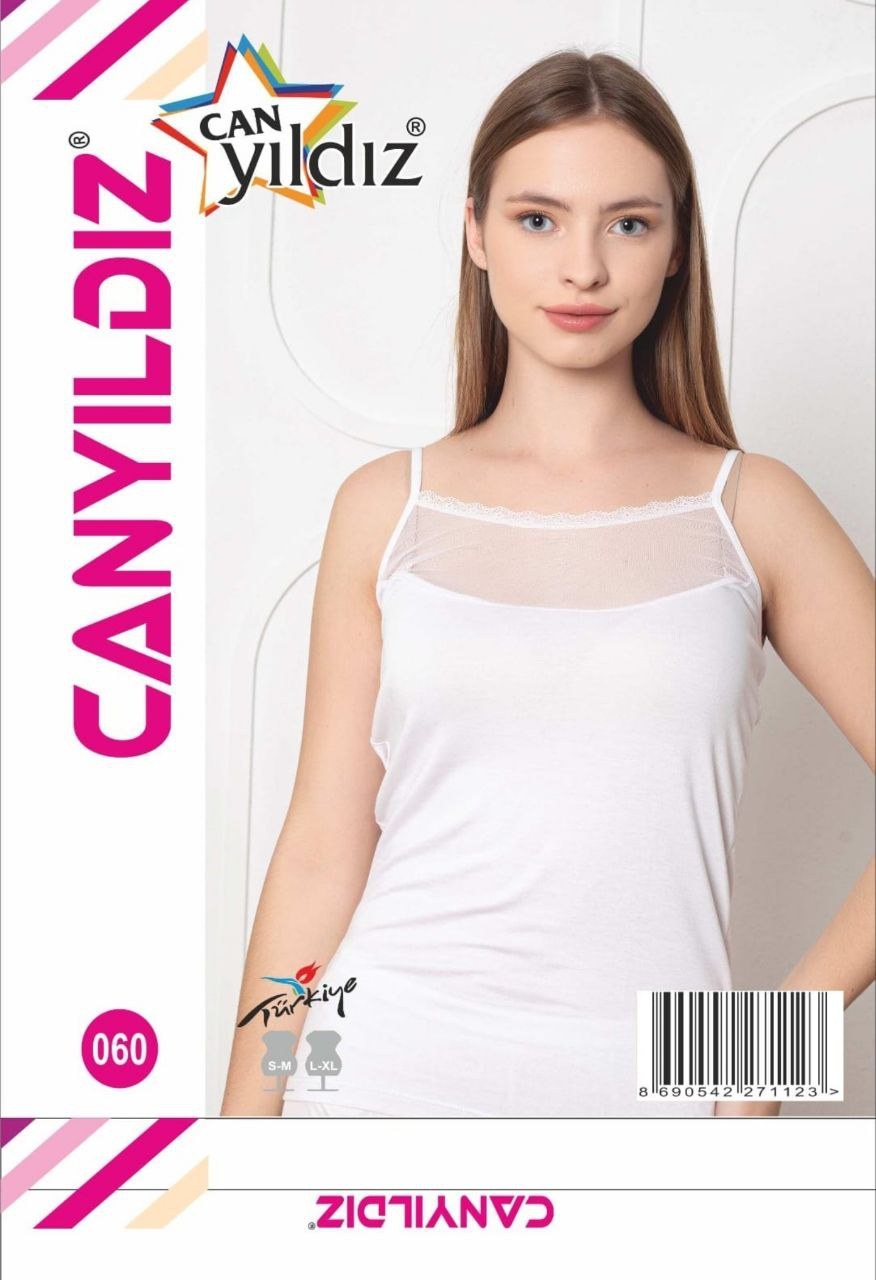 Can Yıldızı 060 İp Askılı Tül Atlet SİYAH