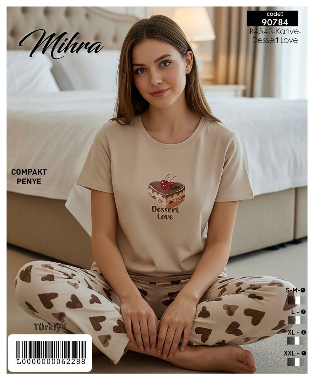 Mihra 90784 Compakt Penye Kısa Kol Pijama Takım KOD-3