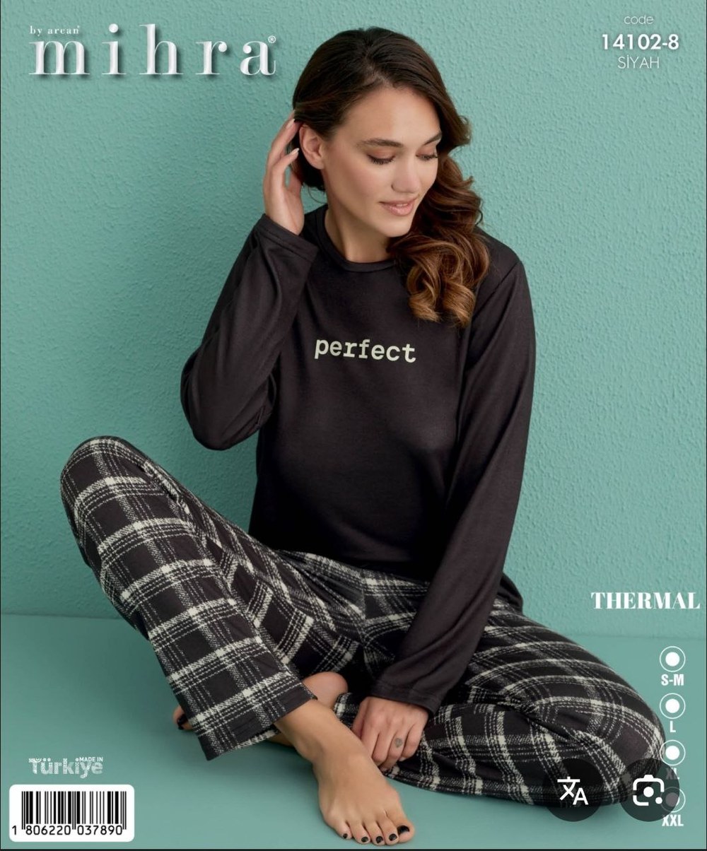 Mihra 14102 Thermal Uzun Kol Bayan Pijama Takım KOD-2