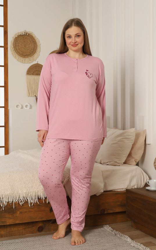Işılay 15051 Modal Uzun Kol Battal Bayan Pijama Takım KOD-1