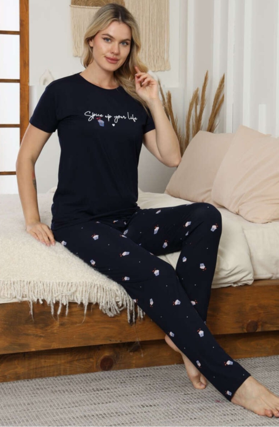 Işılay Milan Kısa Kol Bayan Pijama Takım KOD-2