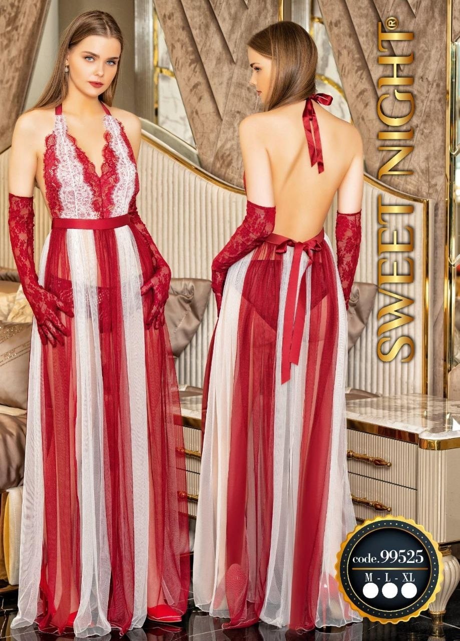 Sweet Nıght 99525 Uzun Tül Gecelik KOD-11