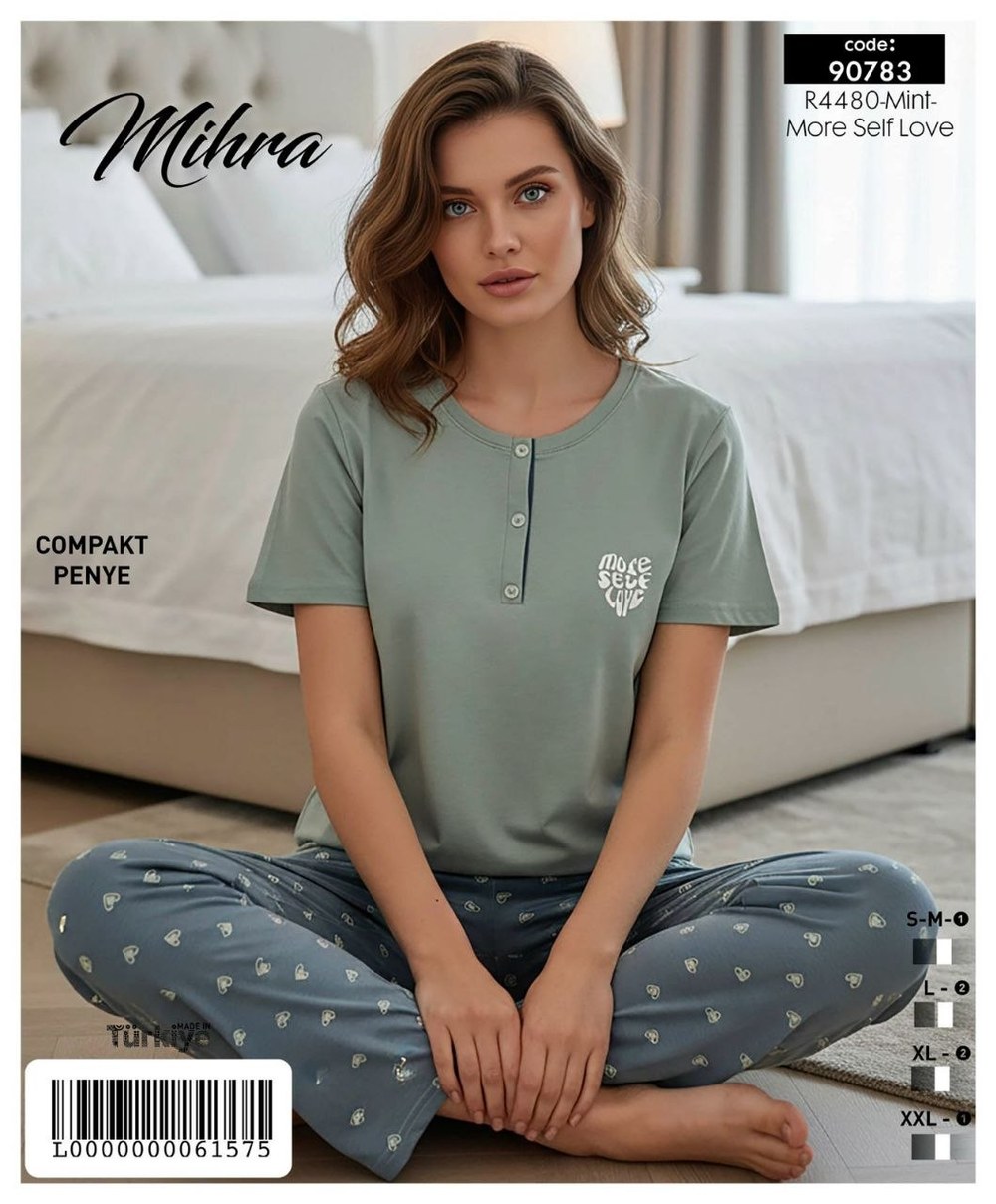 Mihra 90783 Compakt Penye Kısa Kol Pijama Takım KOD-1