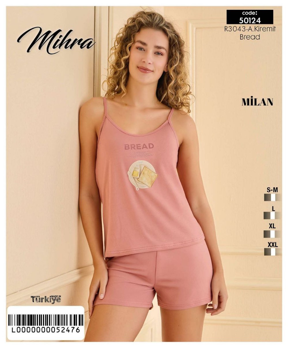 Mihra 50124 Milan Bayan İp Askılı Şort Takım KOD-1