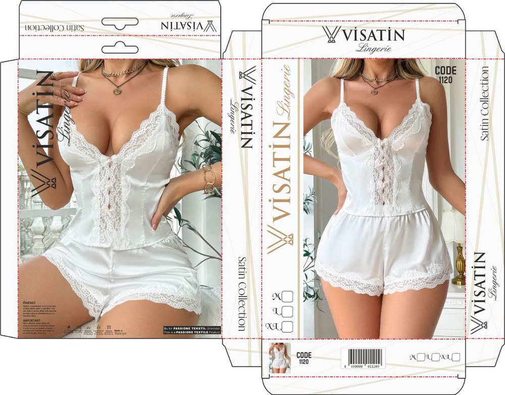 Visatin Saten Fantazi Şort Takım KOD-17