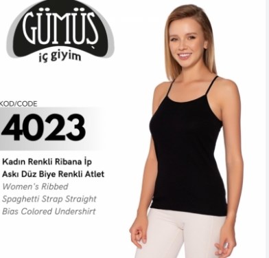 Gümüş 4023 Bayan İp Askılı Düz Atlet Renklı KIRMIZI