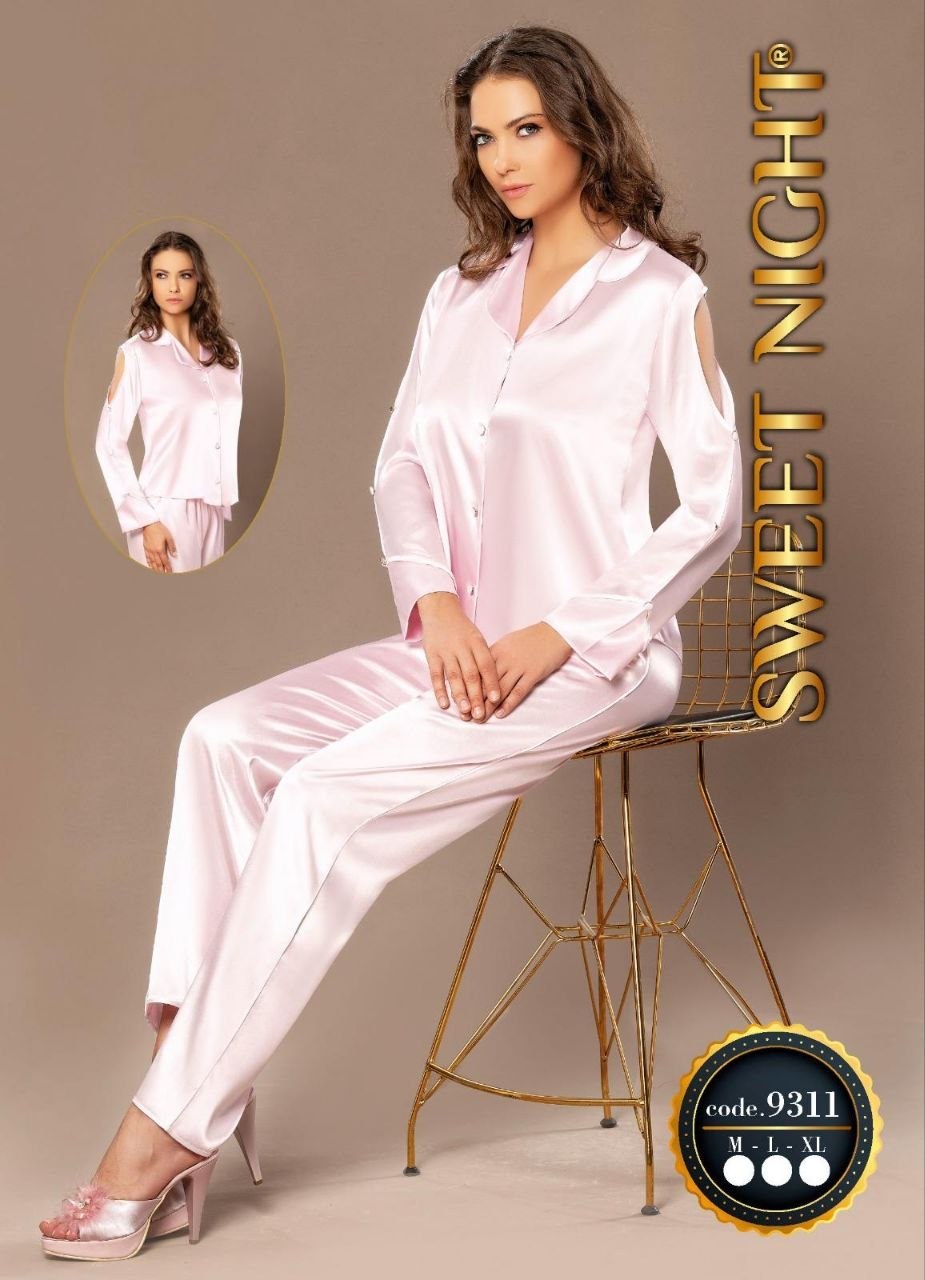 Sweet Nıght 9311 Saten Düğmeli Pijama Takım KOD-2