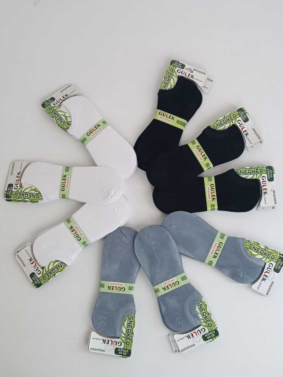 Gülek Bambu Dikişsiz Erkek Sneakers Çorap SİYAH