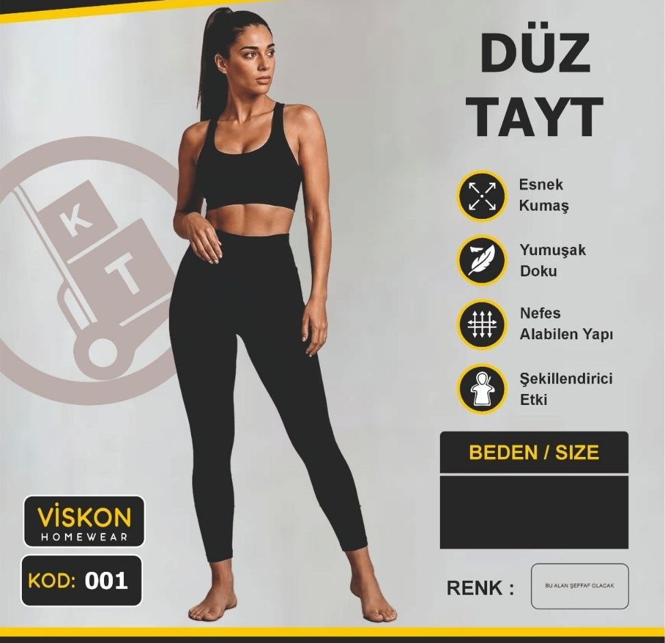Viskon Tayt SİYAH