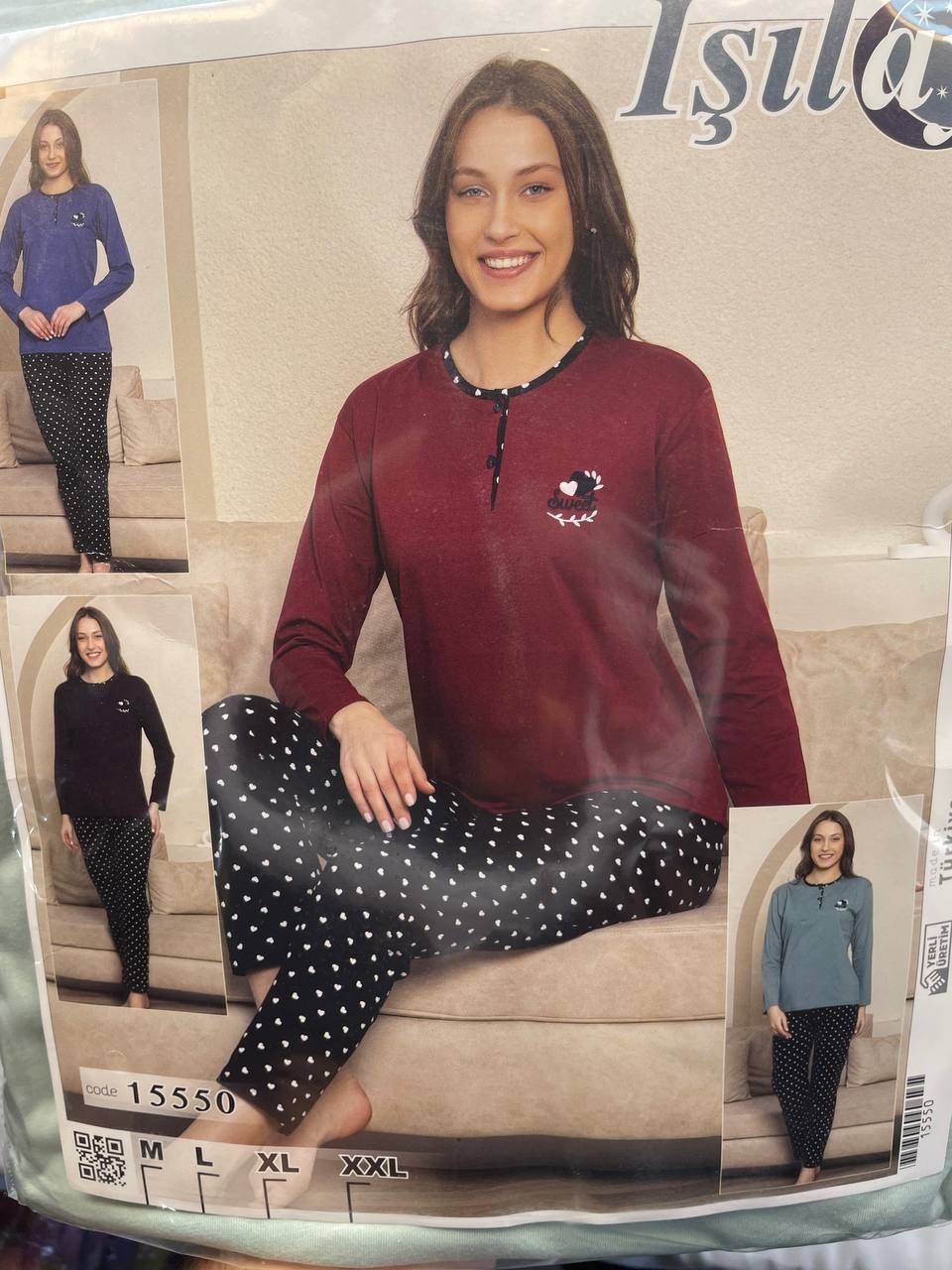Işılay Penye Uzunkol Anne Pijama Takımı KOD-2
