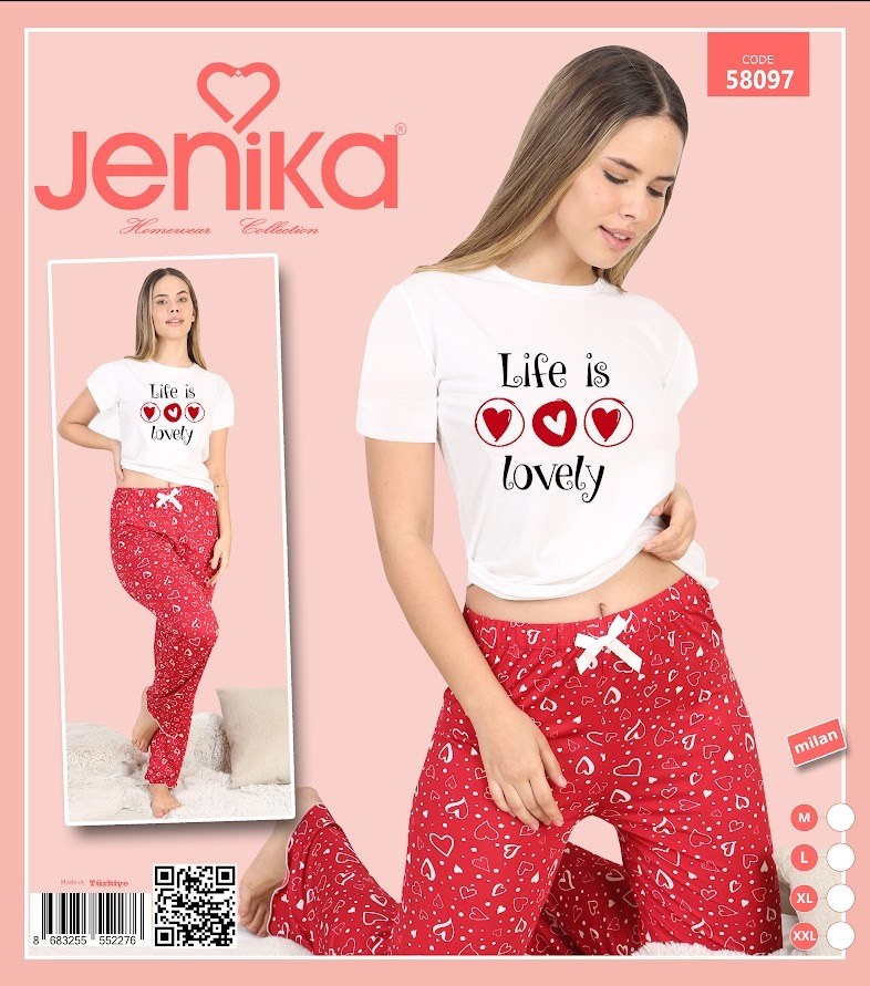 Jenika Milan Kısakol Kadın Pijama Takımı KOD-4