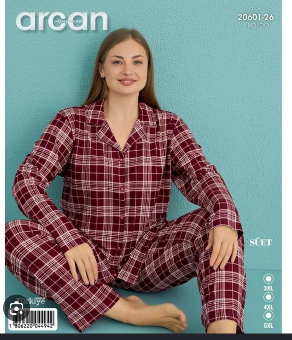 Arcan 20601 Süet Bayan Battal Pijama Takımı KOD-1