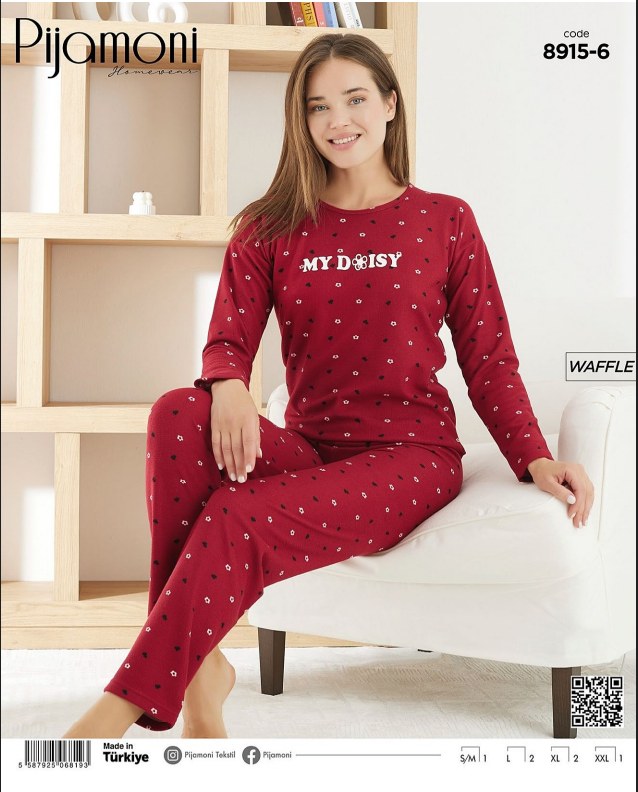 Pijamoni 8915 Waffel Bayan Pijama Takımı KOD-3