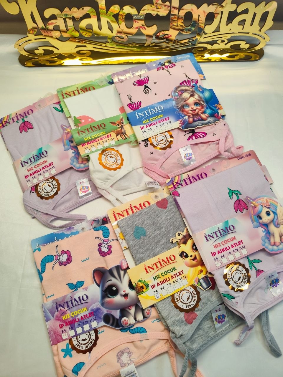 İntimo 2530 Çocuk Kız İp Askılı Atlet ASORTİ