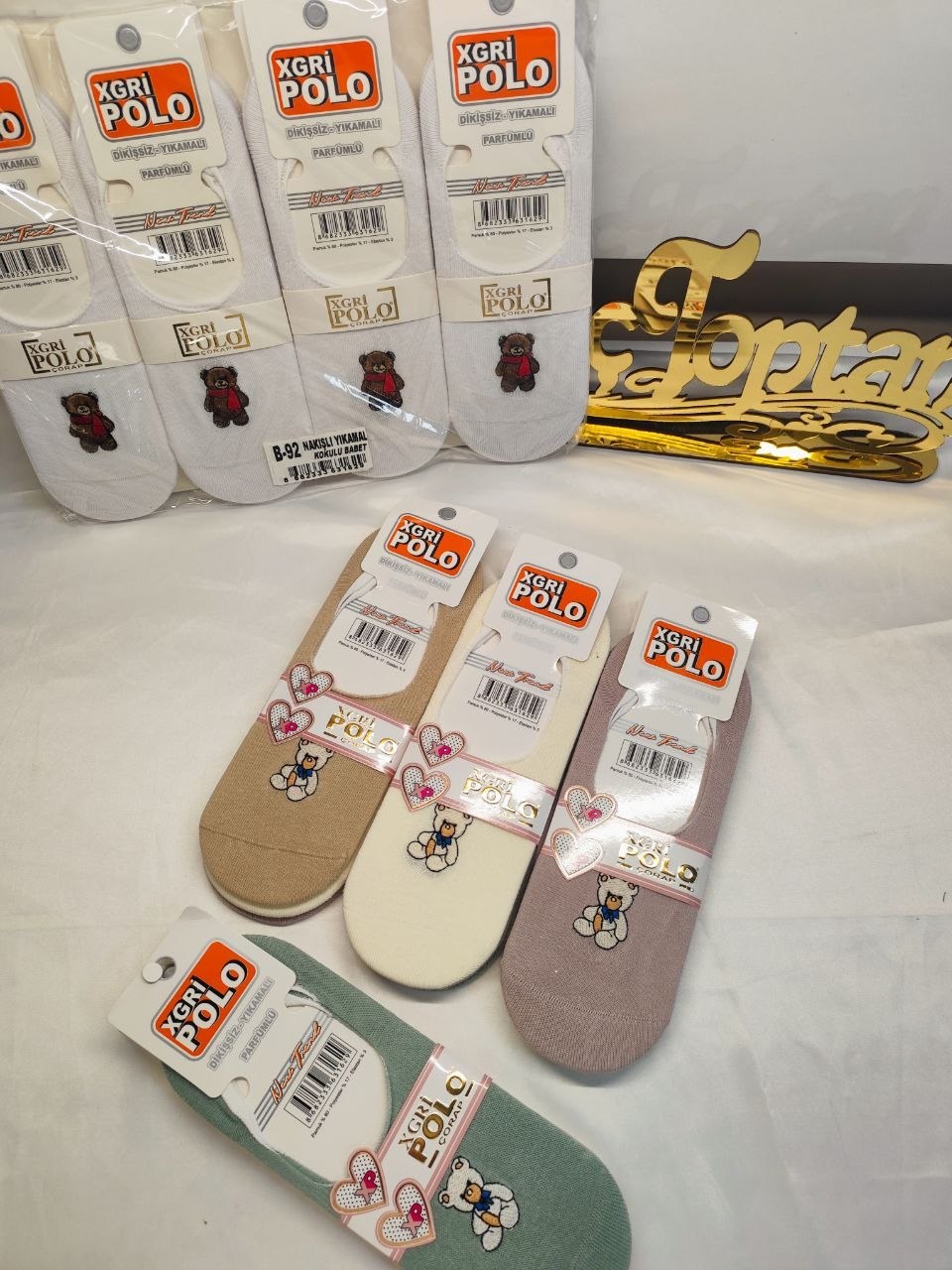 Xgri Polo B-92 Nakışlı Yıkamalı Kokulu Bayan Babet ASORTİ