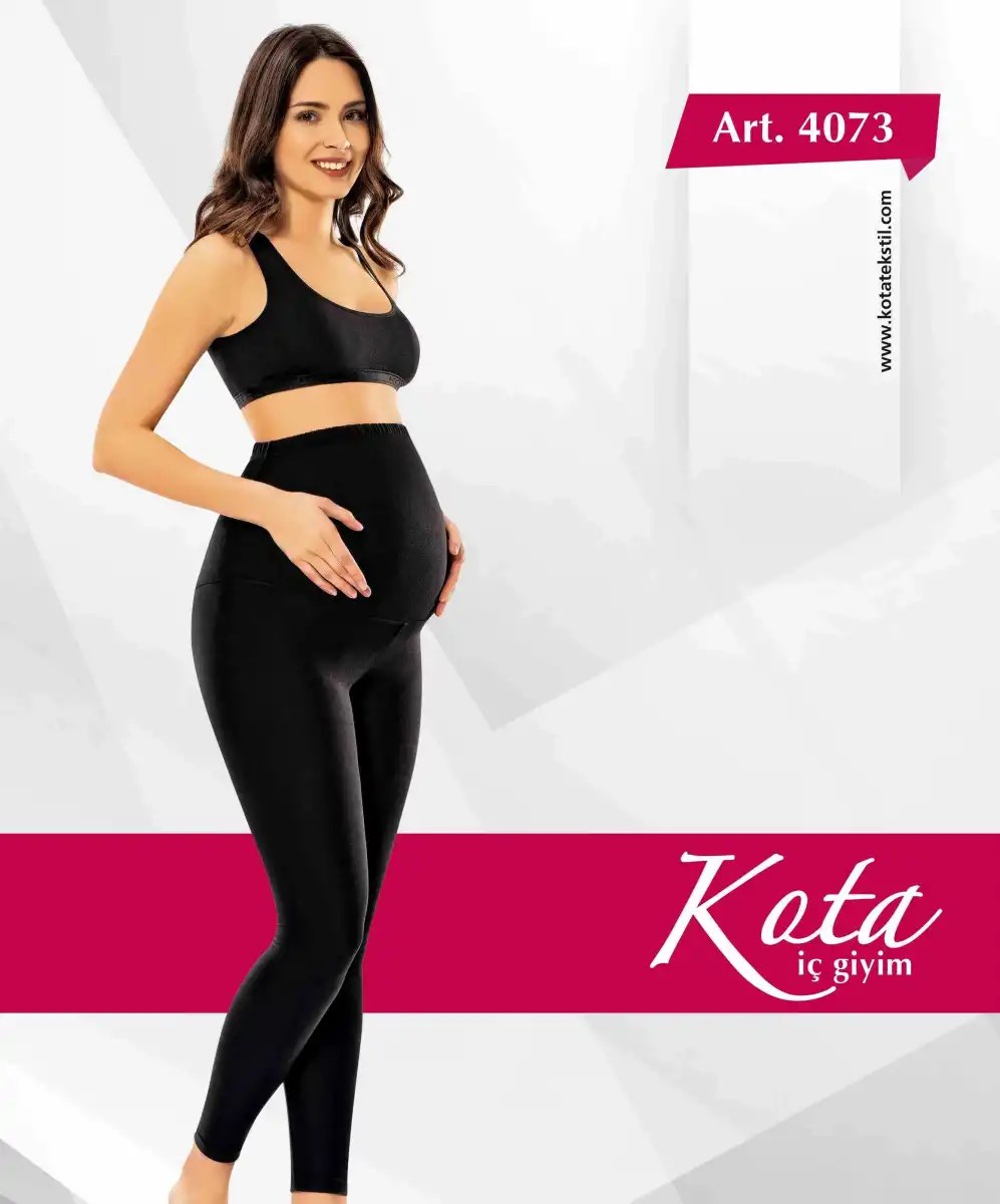 Kota 4073 Penye Düz Hamile Tayt SİYAH