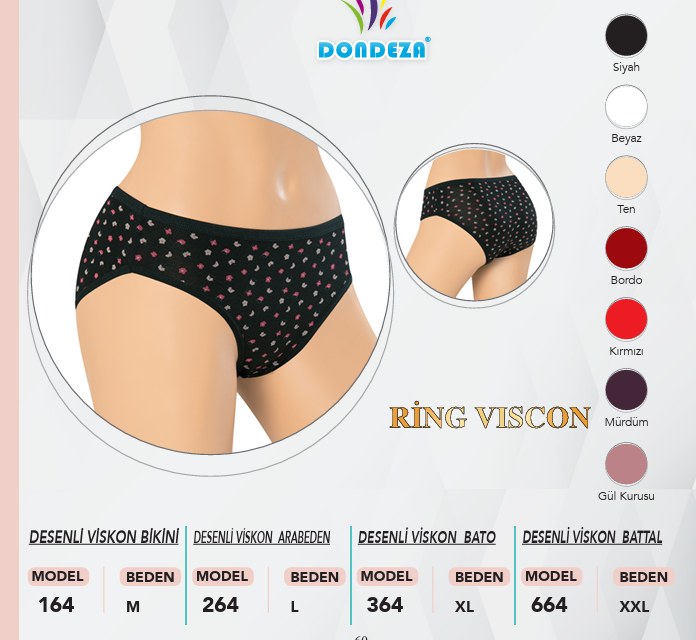 Dondeza 164 M Beden Desenli Bayan Bikini KOD-1