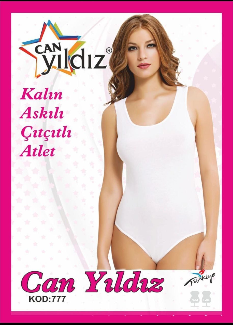 Can Yıldızı 777 Kalın Askılı Çıtçıtlı Atlet BEYAZ
