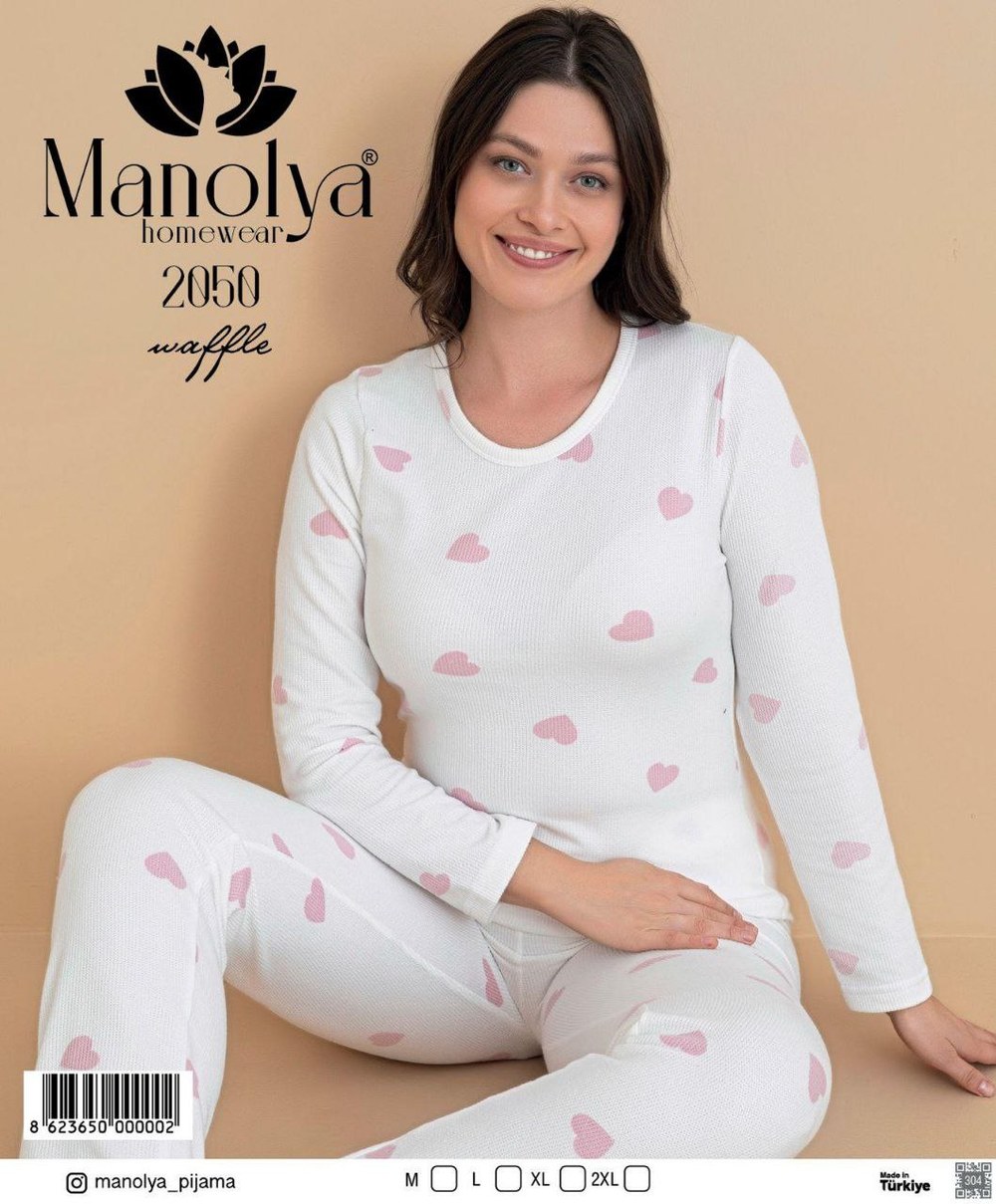 Manolya 2050 Waffel Bayan Pijama Takım KOD-2