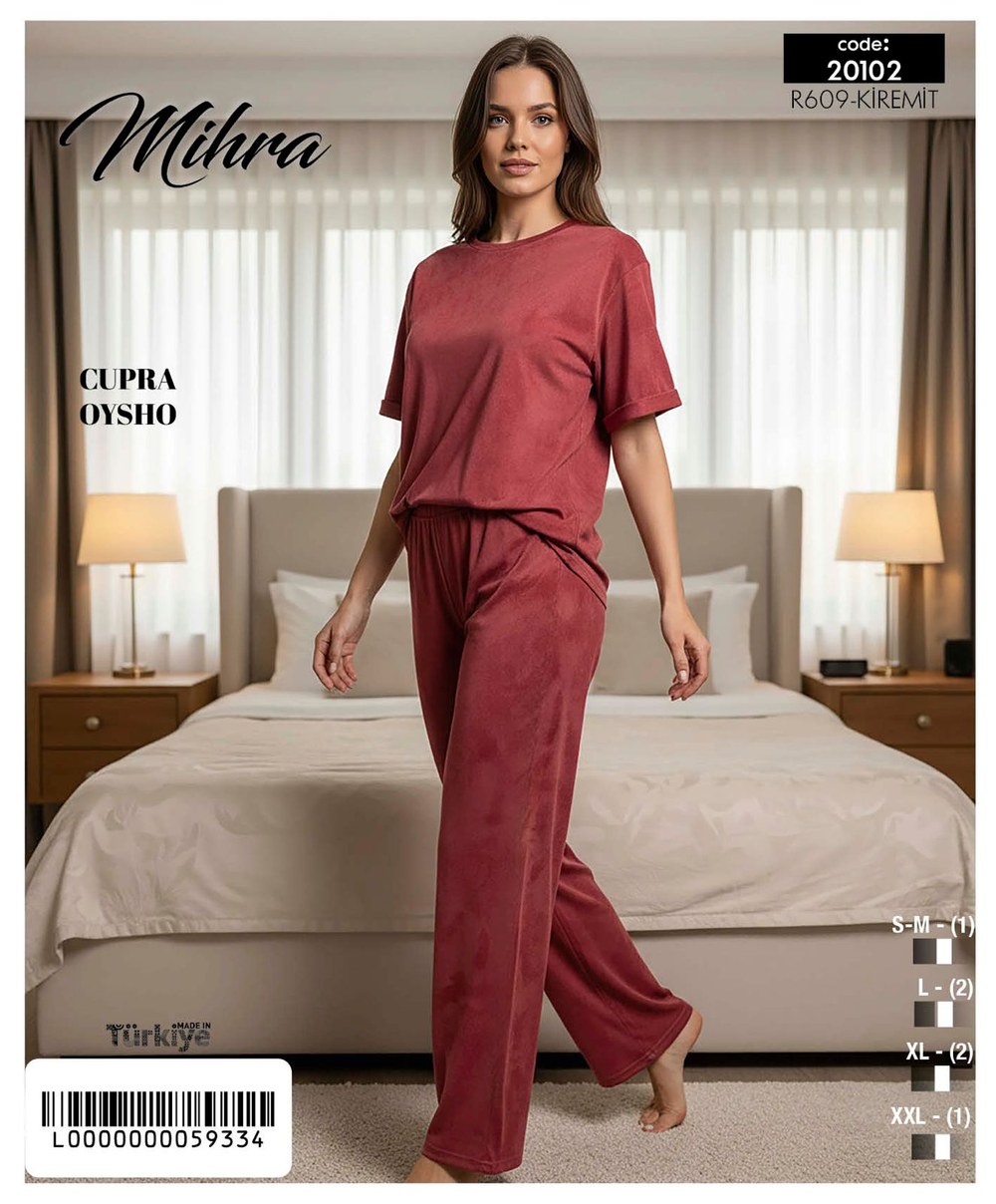 Mihra 20102 Cupra Oysho Kısa Kol Bayan Pijama Takım KOD-1
