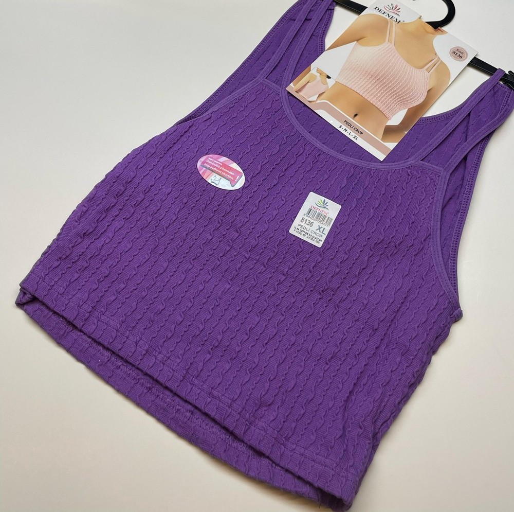 Defnem 8136 Bürümcük Çift Askılı Pedli Crop (paketler Karışık Beden) KOD-1