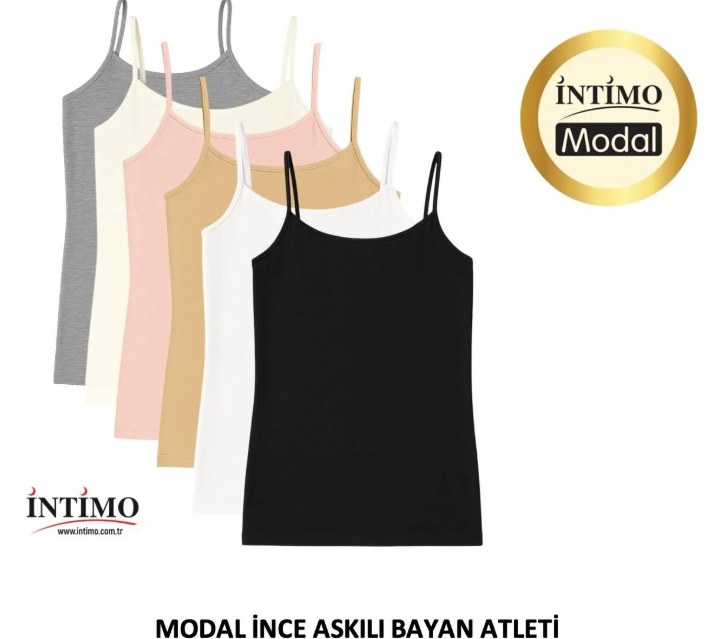 İntimo 1800 Modal İp Askılı Bayan Atlet BEYAZ
