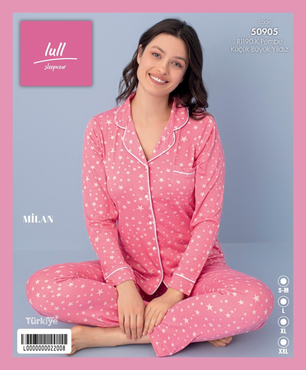 Lull Milan Dügmeli Uzun Kol Pijama Takım KOD-2