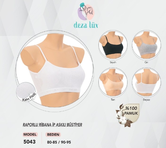 Dondeza 5043 Raporlu İp Askılı Büstiyer BEYAZ