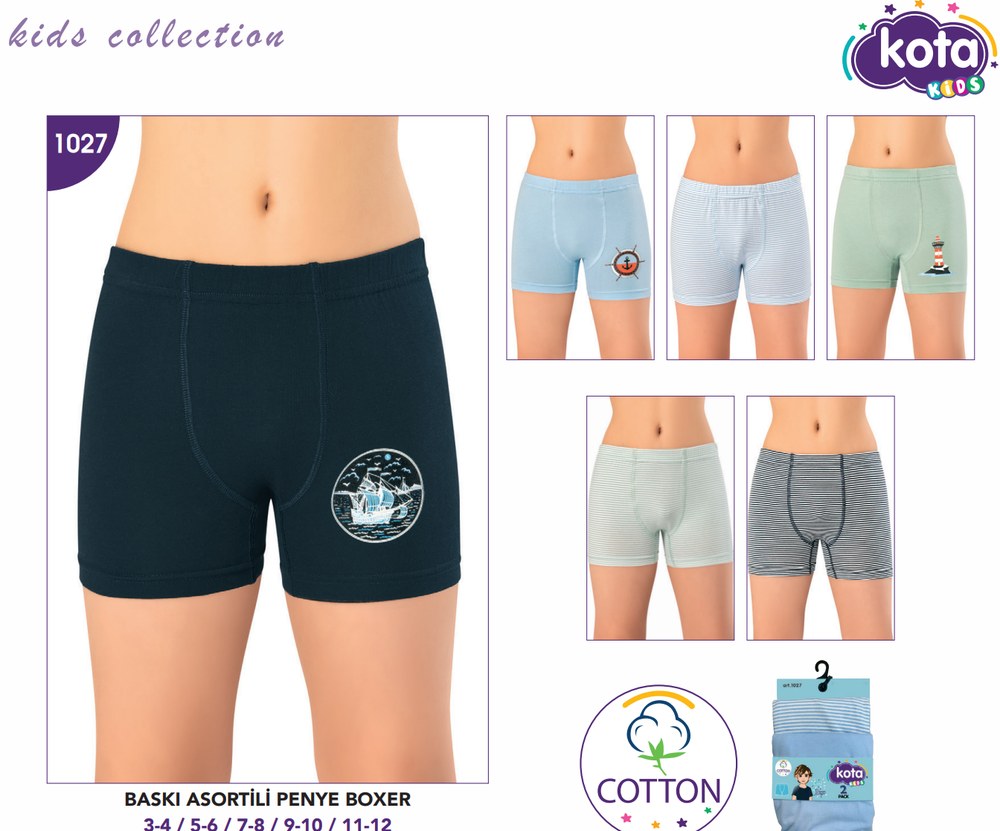 Erkek Çocuk Baskı Asortili Penye Boxer