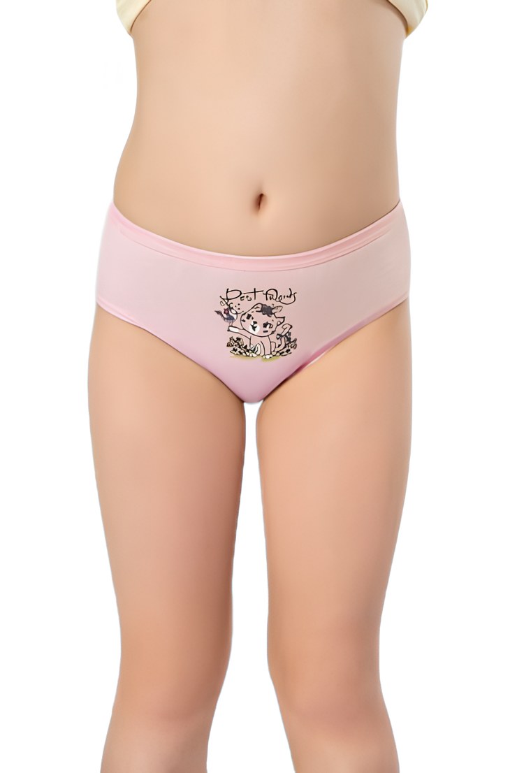 Kız Çocuk Parça Baskılı Penye Bikini