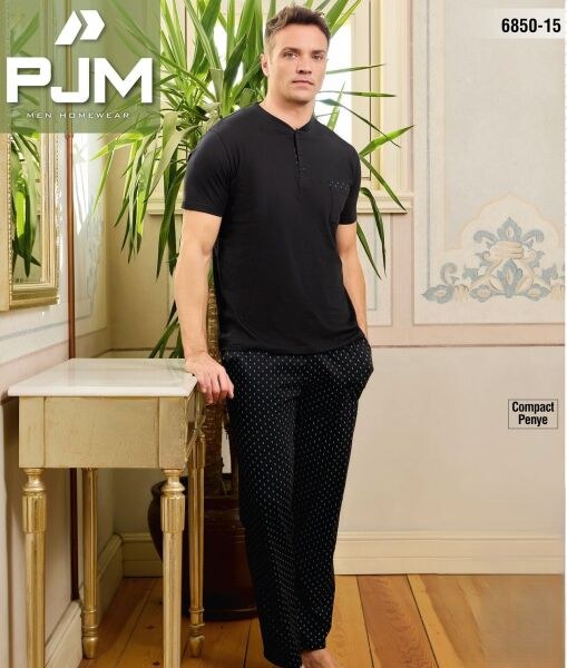Pjm 6850-15 Erkek Penye Kısa Kol Pijama Takım