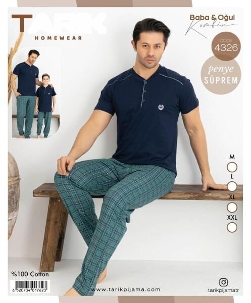 Tarık 4326 Erkek Penye Kısa Kol Pijama Takımı
