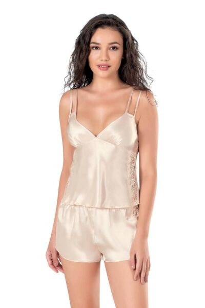 Primoda 9120 Saten Babydoll Şort Takım