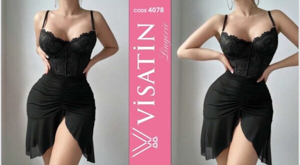 Visatin 4078 Saten Gecelik