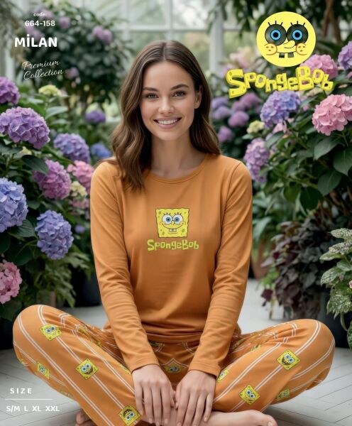 Lana 664-158 Milan Soft Bis.Yaka Pijama Takımı