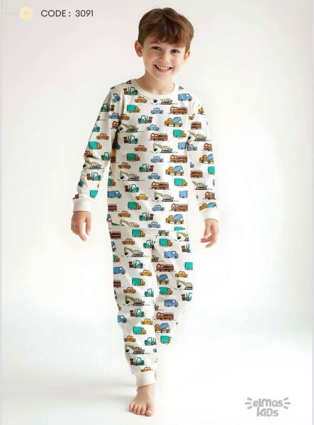Elmas 3091-2 Erkek Çocuk 5-8 Yaş Pijama Takım