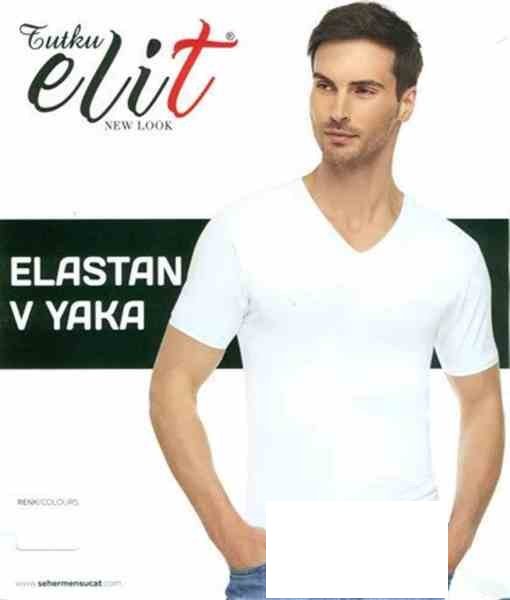 Tutku Elit 1303 Erkek Elastan V Yaka Fanila Beyaz