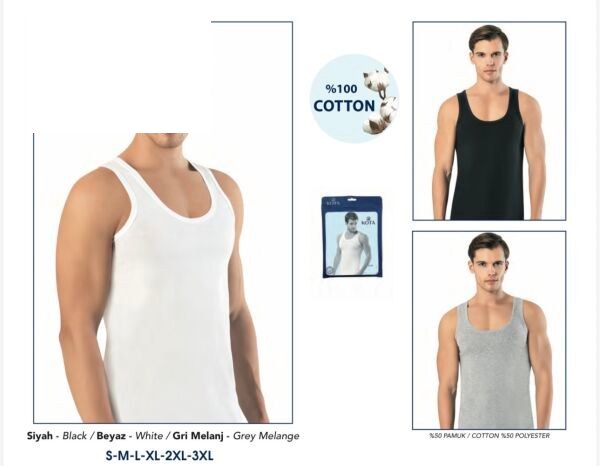 KOTA 1030 ERKEK KLASİK ATLET RENKLİ 2XL-3XL GRİ