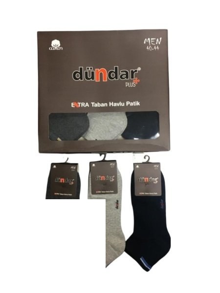 DÜNDAR 7651 ERKEK PLUS TABAN HAVLU PATİK SİYAH