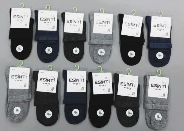 ESİNTİ 3087 ERKEK PLUS BAMBU ARA KONÇ ÇORAP ASORTİ