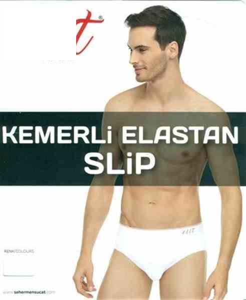 Tutku Elit 1351 Erkek İnce Bel Kemerli Slip Beyaz