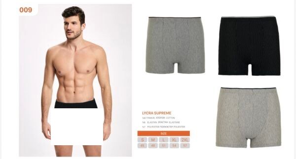 İLKE 009 ERKEK LİKRALI ÇİZGİLİ BOXER GRİ